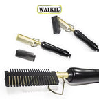 Peigne Chauffant Électrique 2-en-1 en Cuivre Haute Performance – Lisseur & Boucleur Professionnel pour Tous Types de Cheveux